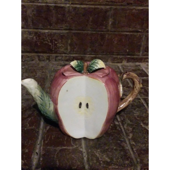 Takahashi Apple Teapot Hand Painted Collectible - Picture 5 of 8